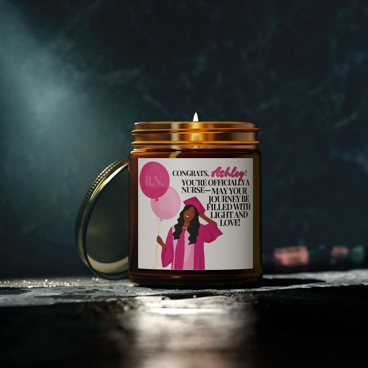 “Shining Nurse Star” Personalized Candle – Celebrate Your Nursing Journey!