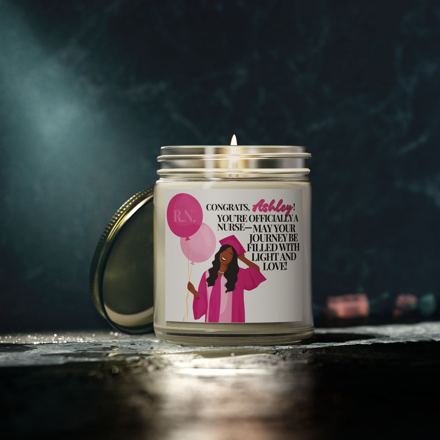 “Shining Nurse Star” Personalized Candle – Celebrate Your Nursing Journey!