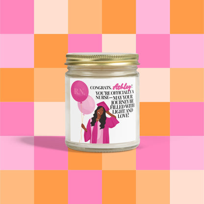 “Shining Nurse Star” Personalized Candle – Celebrate Your Nursing Journey!