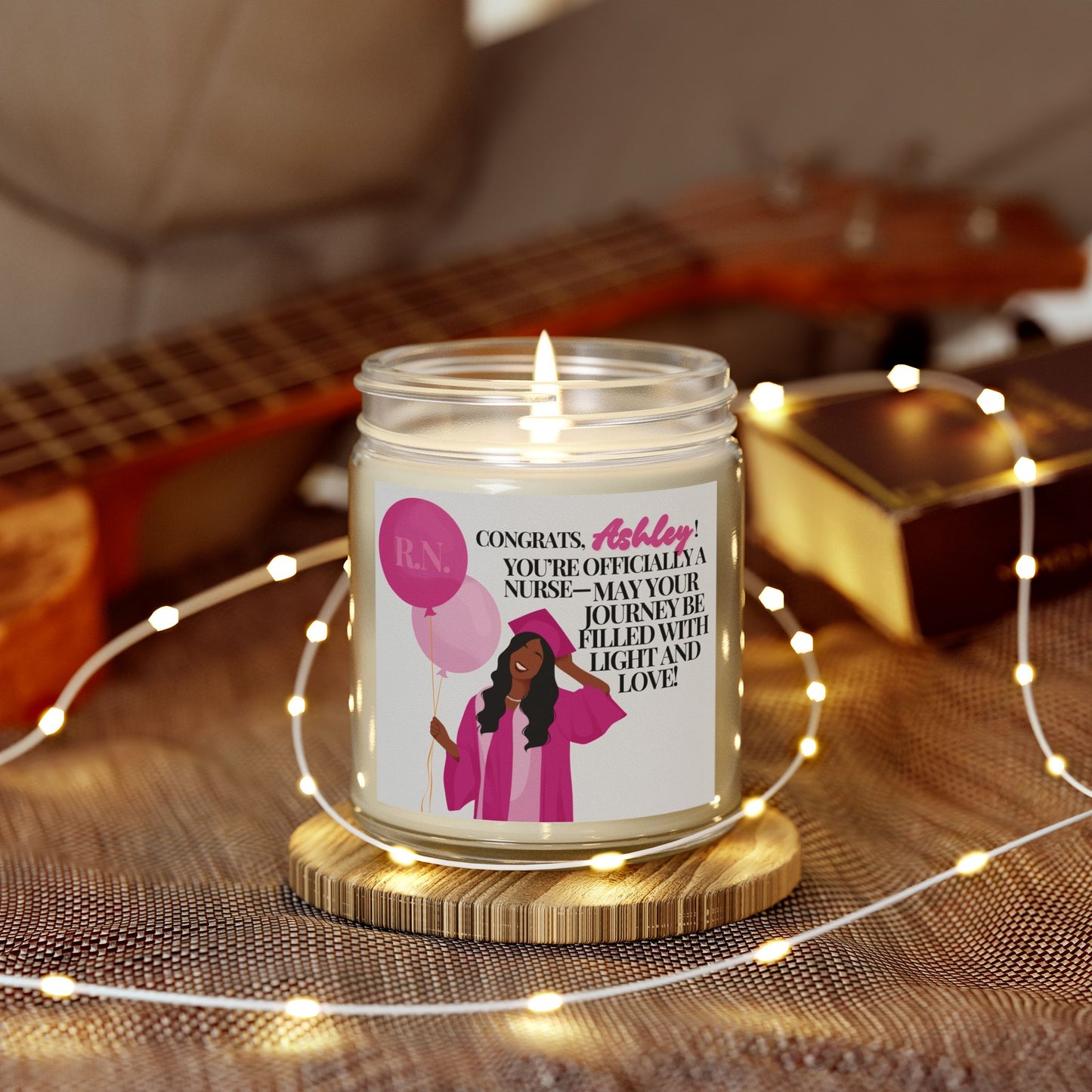 “Shining Nurse Star” Personalized Candle – Celebrate Your Nursing Journey!