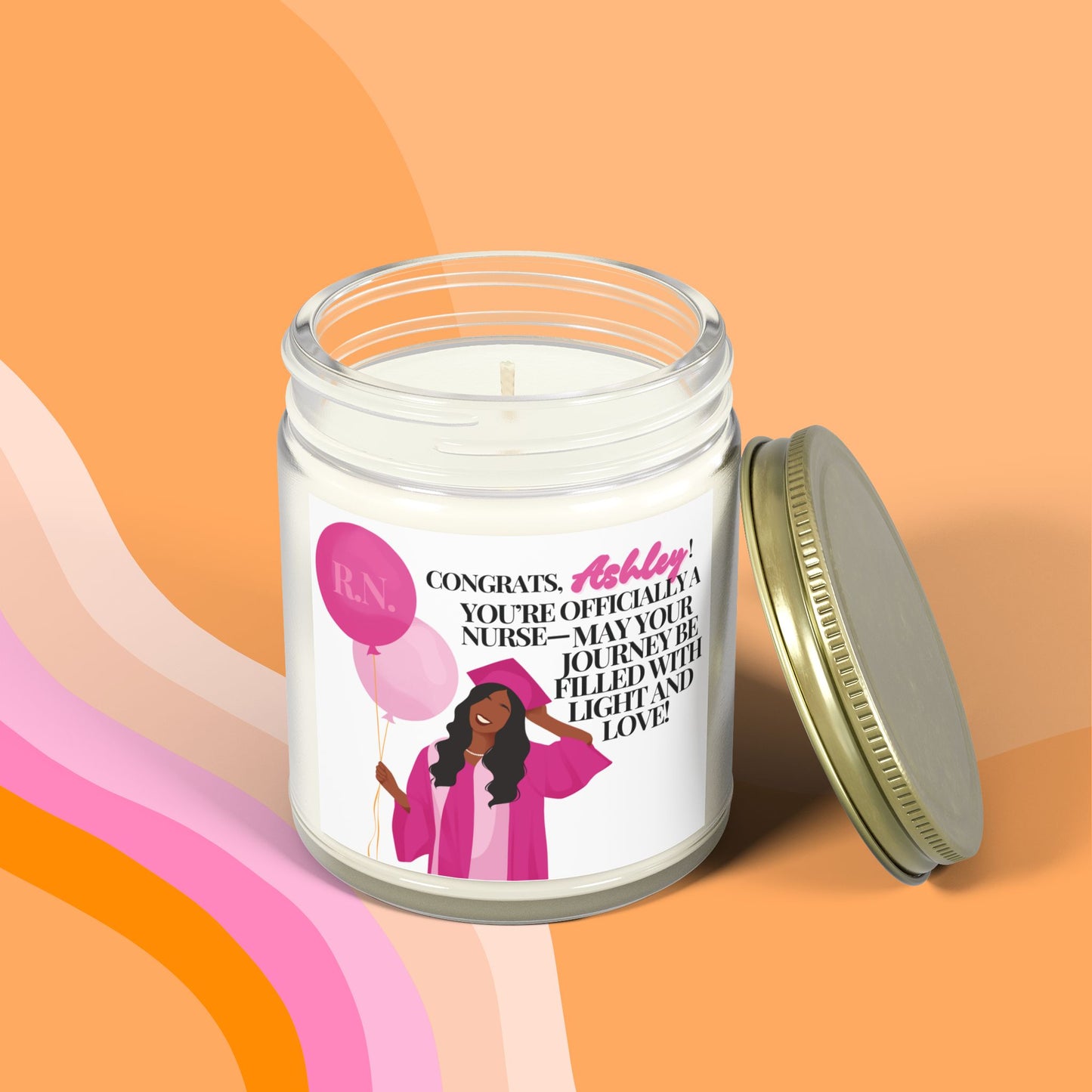 “Shining Nurse Star” Personalized Candle – Celebrate Your Nursing Journey!