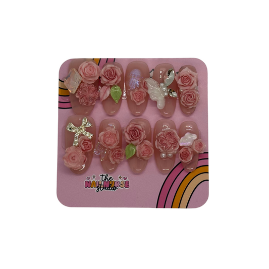 Rosy Charm Garden - (Ready-to-Ship Size: Medium)